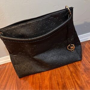 Black Designer Dupe Monogram Tote Bag